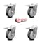 Service Caster 5 Inch Thermoplastic Rubber Swivel Bolt Hole Caster Set with Total Lock Brake SCC-BHTTL20S514-TPRB-4 - alternate 3